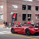 A crowd and a Bugatti